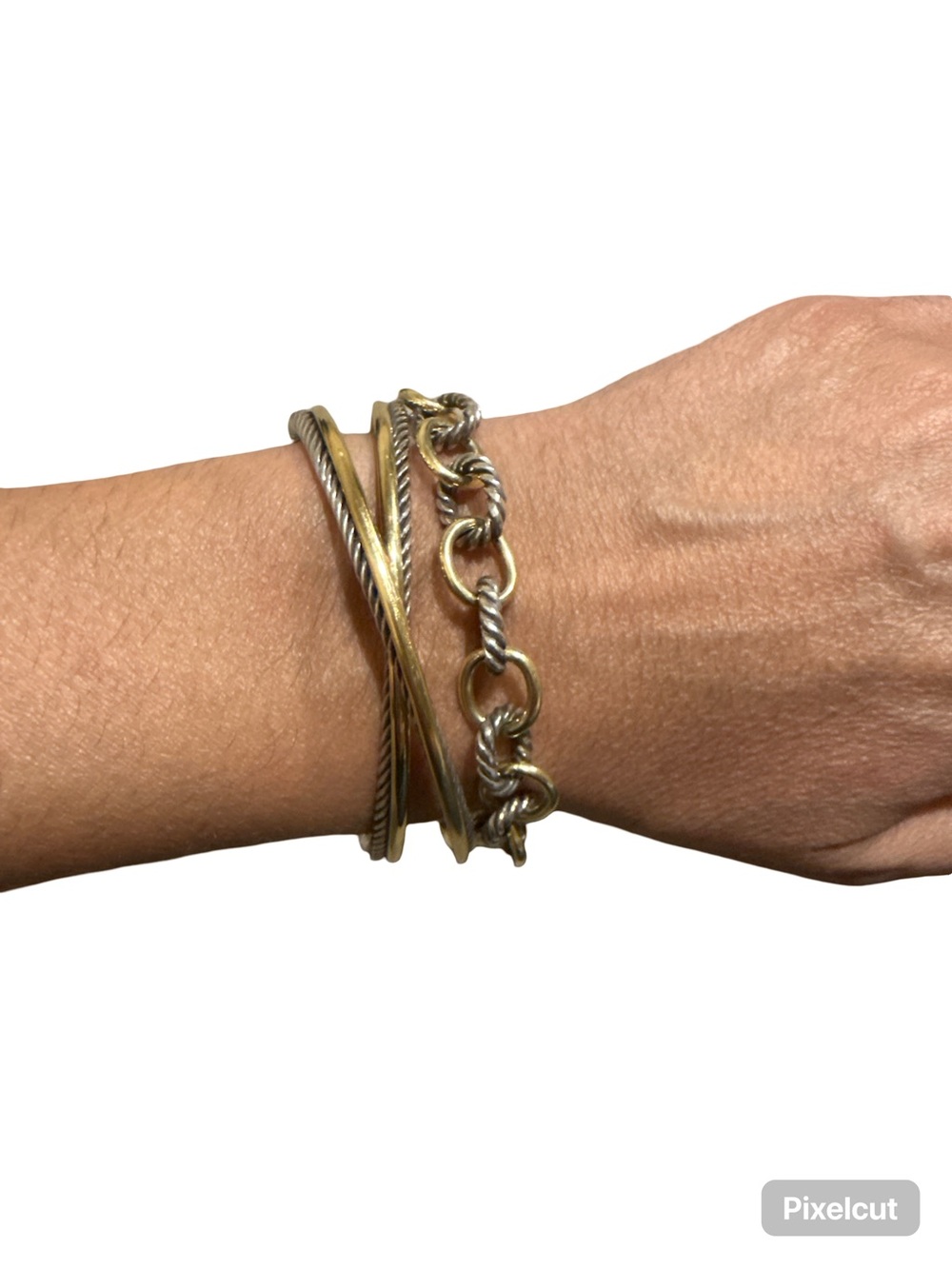David Yurman Classic Cable Crossover Bracelet – Sterling Silver & 14K Gold
